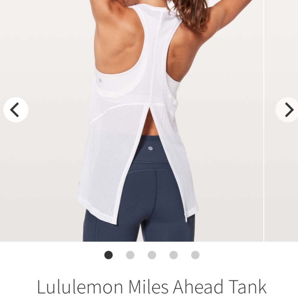 Lululemon Sheer Open back Tank in White Stripe
